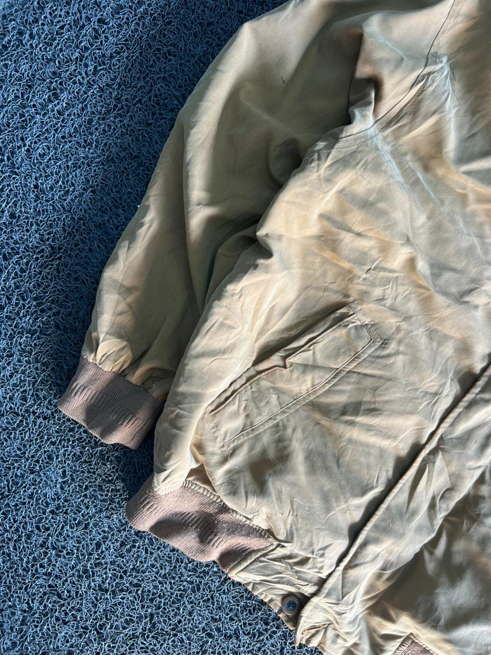 Beige Classic Bomber Jacket – Lightweight Casual Zip-Up