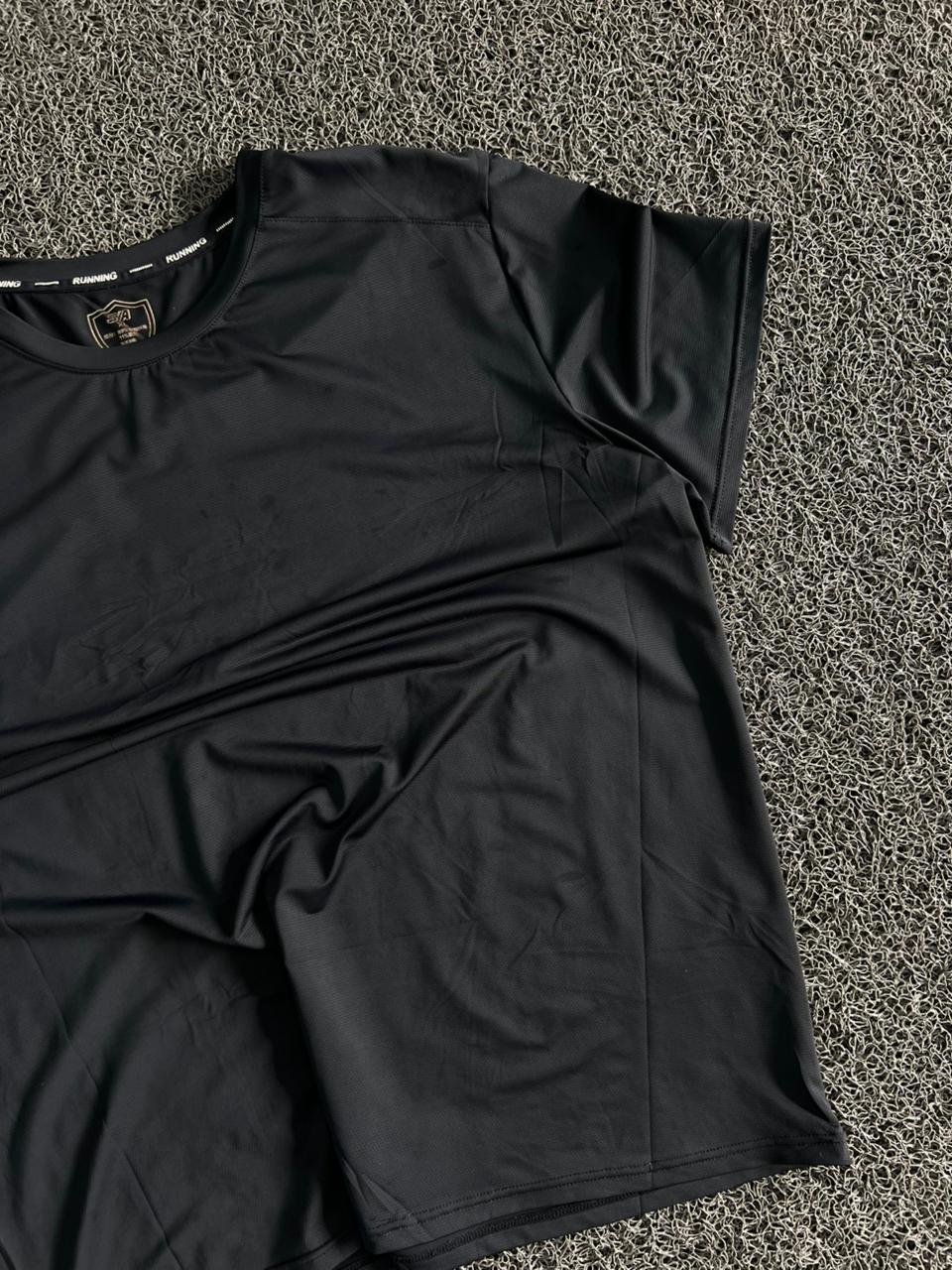Vintage Black Performance Crew Neck T-Shirt