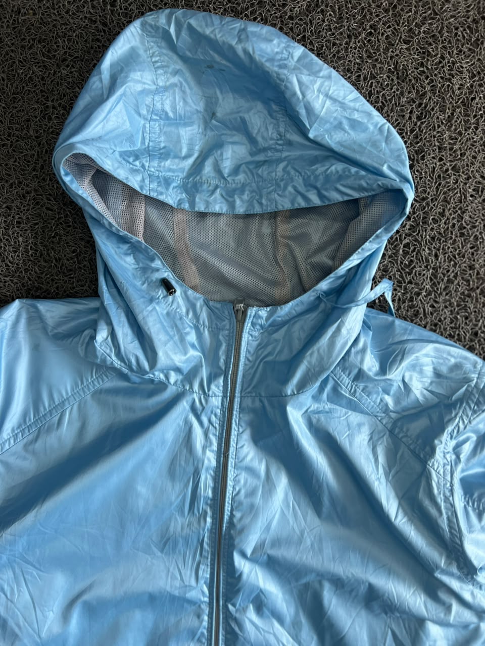 Sky Blue Lightweight Hooded Windbreaker Jacket