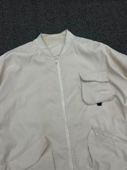 Cream Utility Pocket Bomber Jacket ⚠️ Small Stain