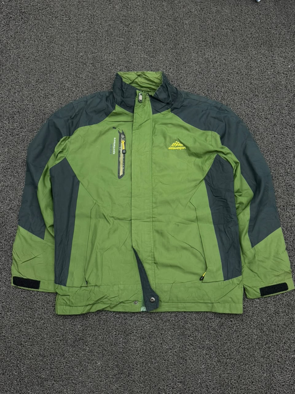 Vintage Green & Charcoal Outdoor Utility Jacket