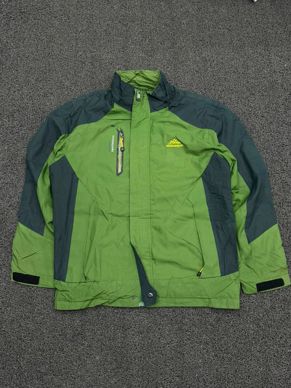 Vintage Green & Charcoal Outdoor Utility Jacket