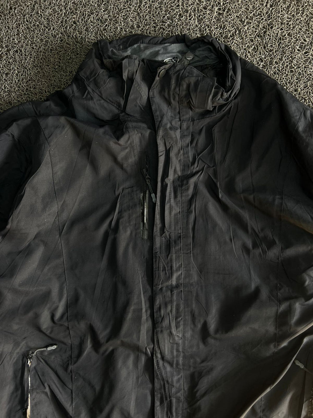 Black Hooded Waterproof Windbreaker Jacket