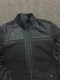 Vintage Black Hybrid Bomber Jacket Retro Outerwear