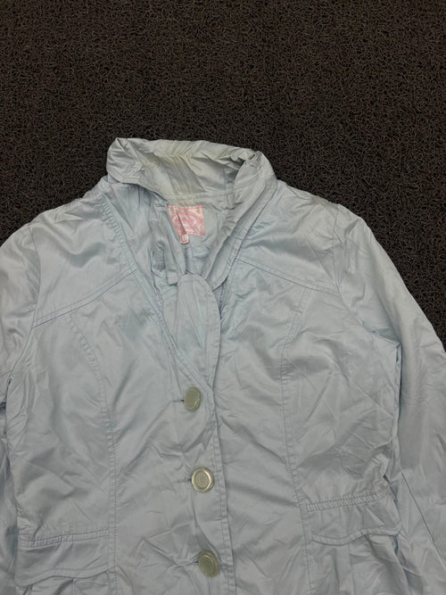 Hooded Button-Up Windbreaker Jacket