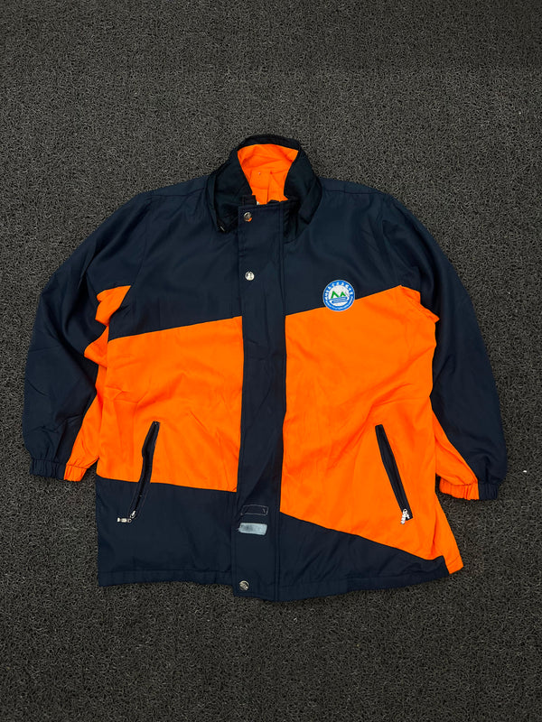 Vintage Navy & Orange Colorblock Windbreaker Jacket 🧡🖤