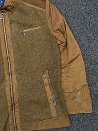 Brown Textured Zip-Up Casual Jacket