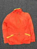 Lightweight Orange Hooded Windbreaker Jacket – Full Zip Casual Outdoor Coat