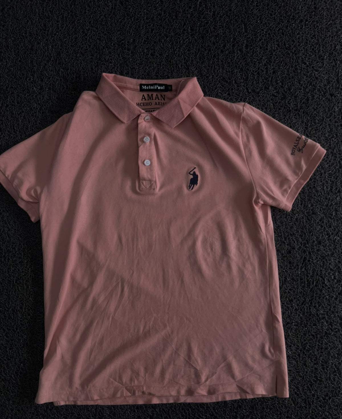 Short Sleeve Polo T-Shirt with Embroidered Equestrian Logo