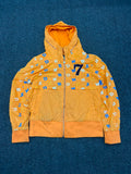 Vintage Yellow Printed Hooded Jacket
