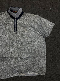 Vintage Textured Pattern Polo T-Shirt