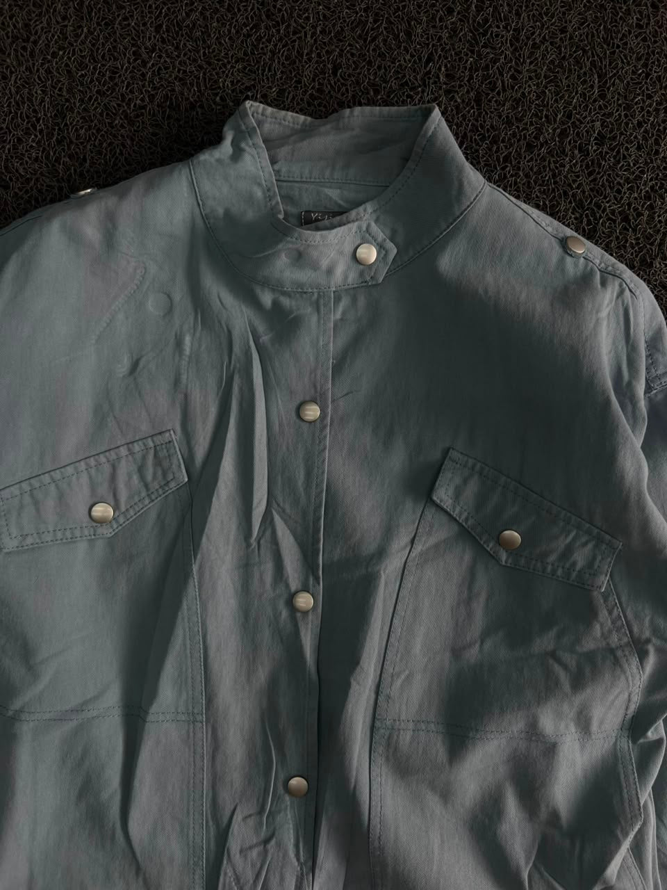 Snap Button Utility Jacket – Minimalist Oversized Casual Outerwear