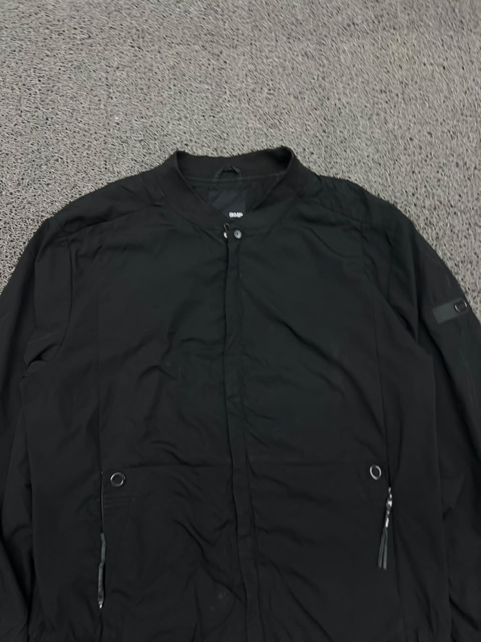Vintage Black Utility Bomber Jacket | Lightweight Streetwear | Unisex