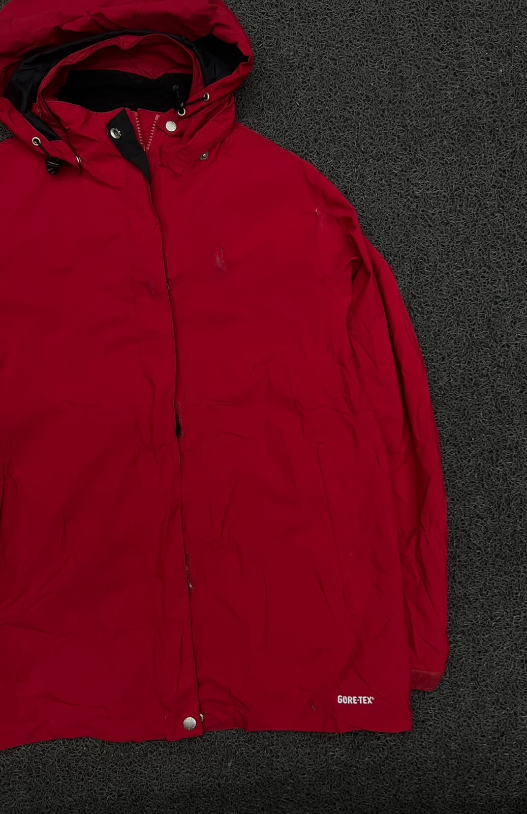 Red GORE-TEX Waterproof Hooded Outdoor Jacket