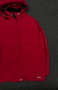Red GORE-TEX Waterproof Hooded Outdoor Jacket