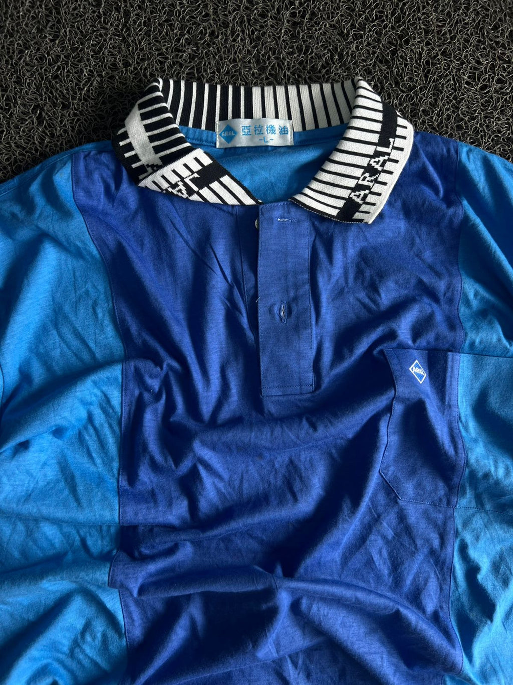 Blue Color Block Pocket Polo T-Shirt