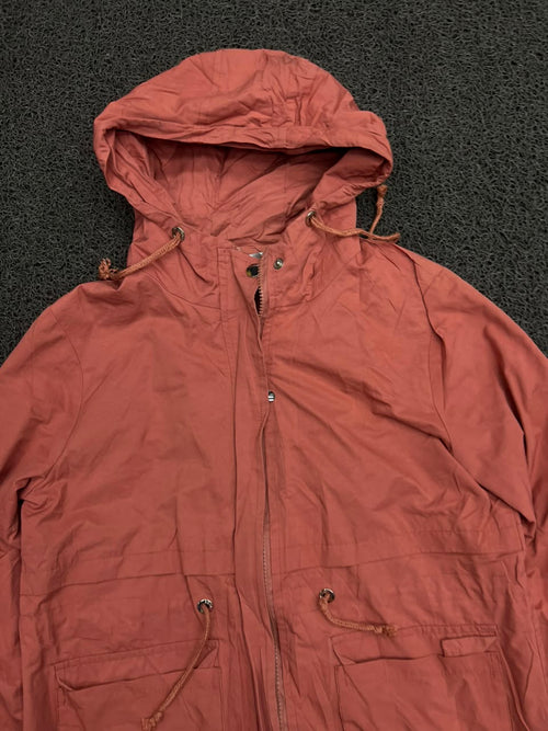 Hooded Utility Jacket with Drawstring Waist & Front Pockets