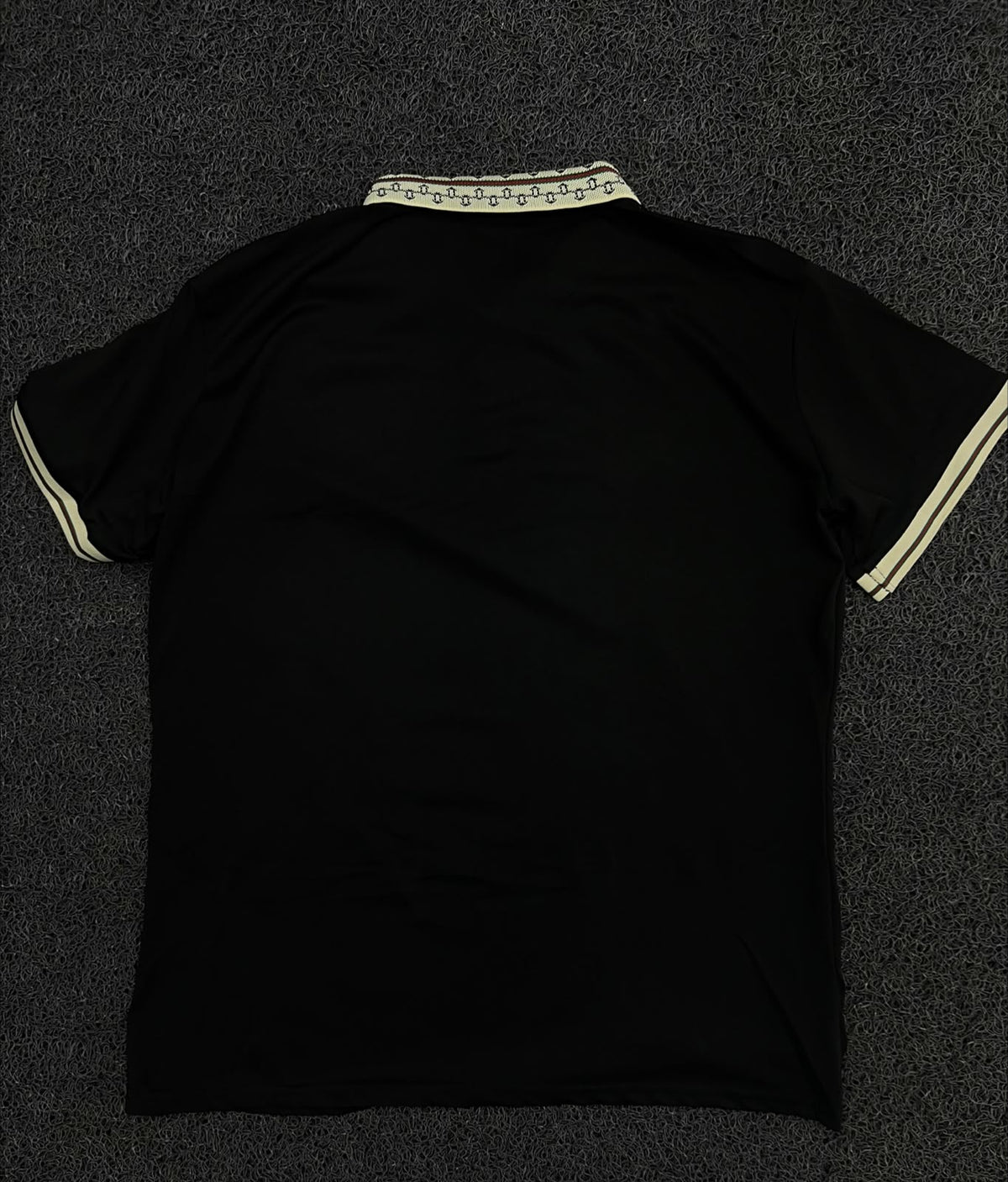Polo T-Shirt with Printed Contrast Collar, Sleeve Piping & Yellow Chest Logo – Short Sleeve