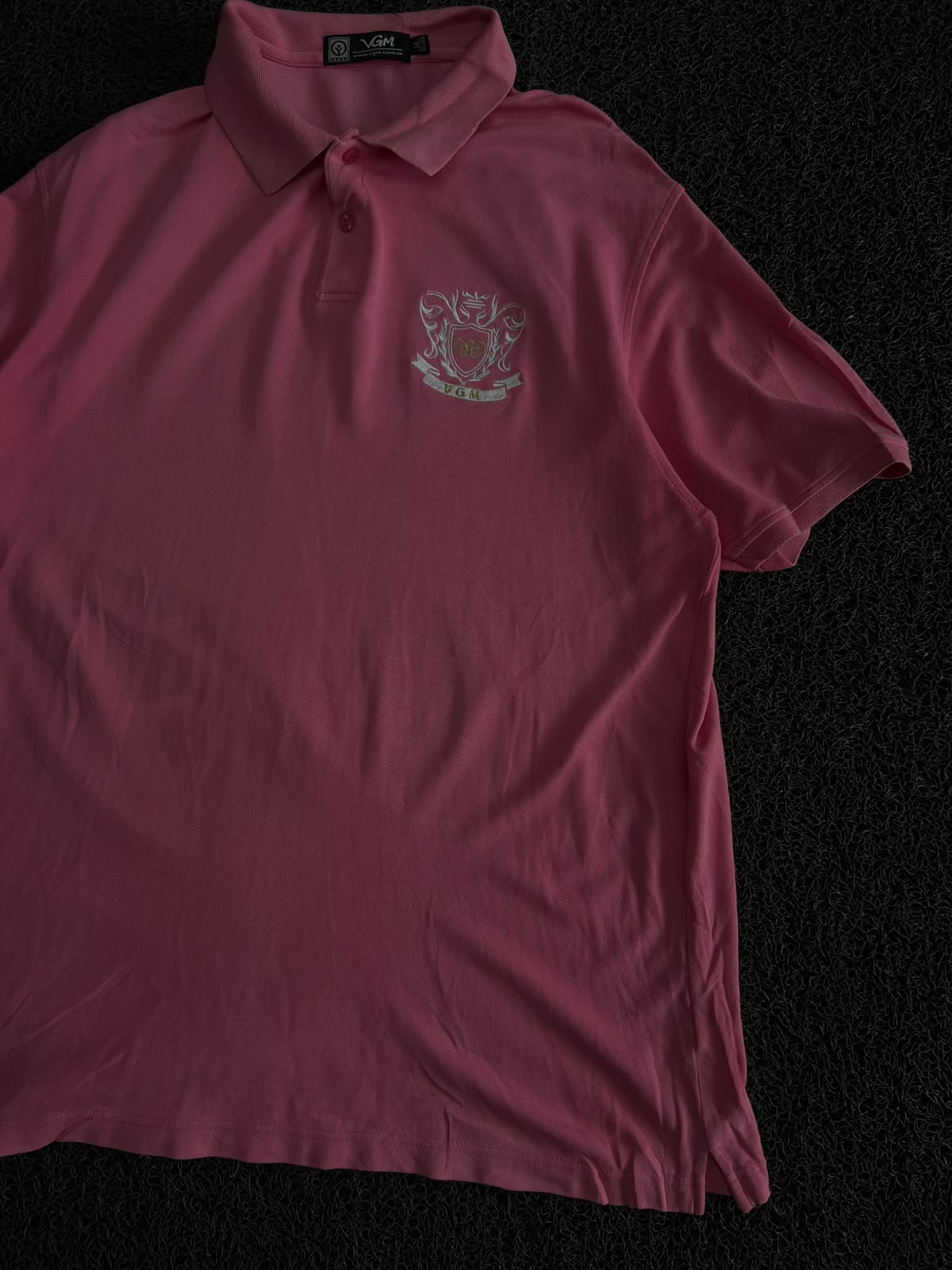 Pink Polo T-Shirt with Crest Logo