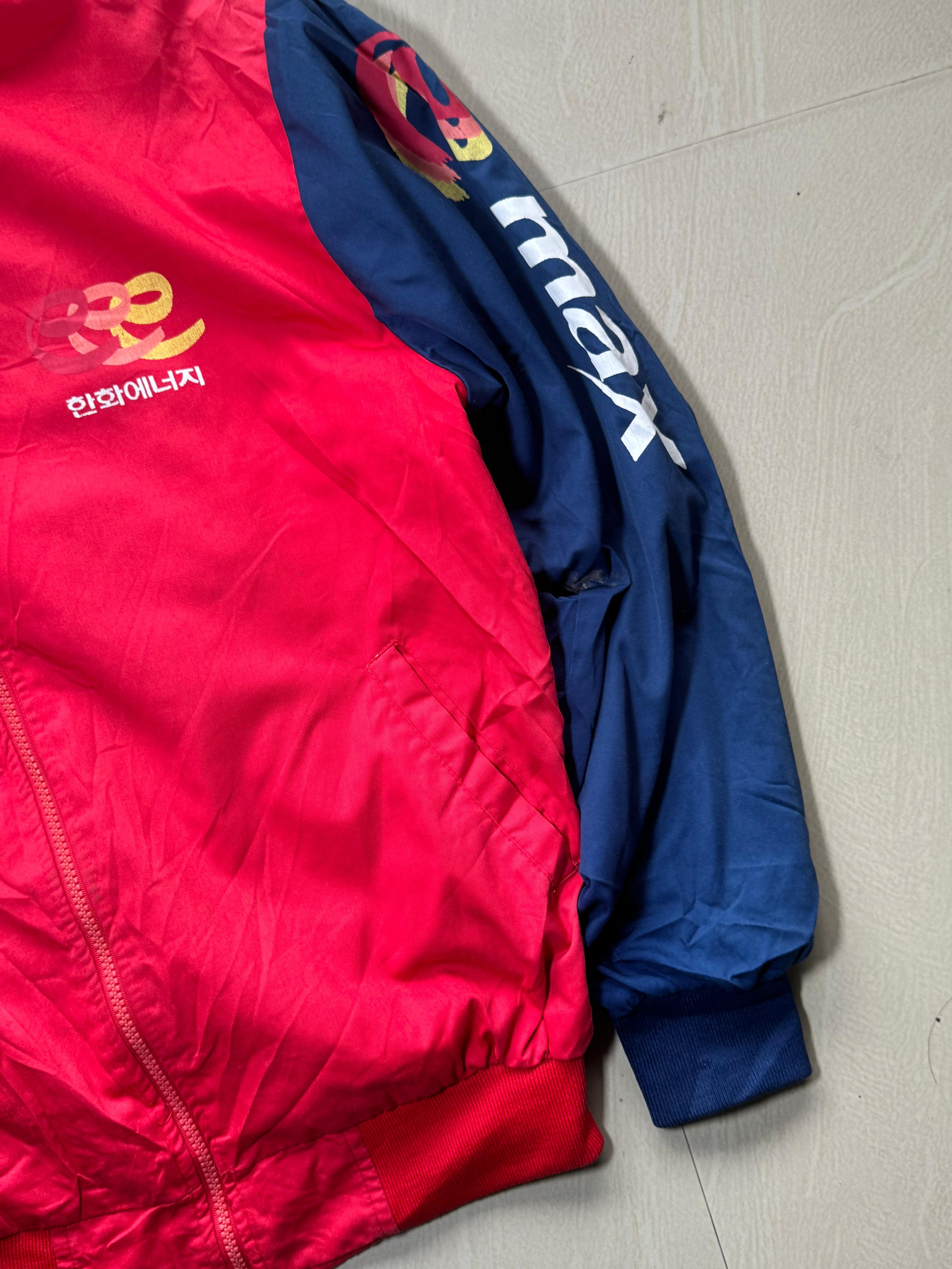 Hanwha Energy Red & Navy Color Block Bomber Jacket – Lightweight Full Zip