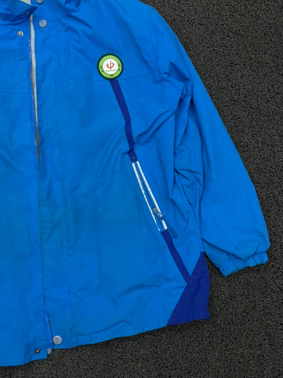 Men's Electric Blue Lightweight Windbreaker Jacket – Full Zip Outdoor Waterproof Coat ⚠️ No Zip