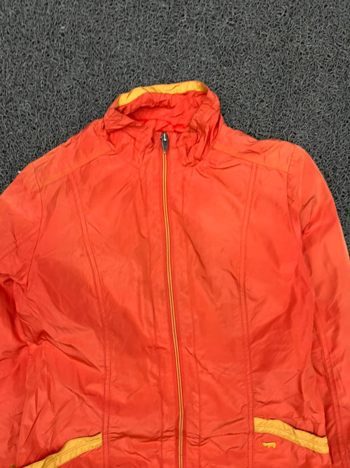 Lightweight Orange Hooded Windbreaker Jacket – Full Zip Casual Outdoor Coat