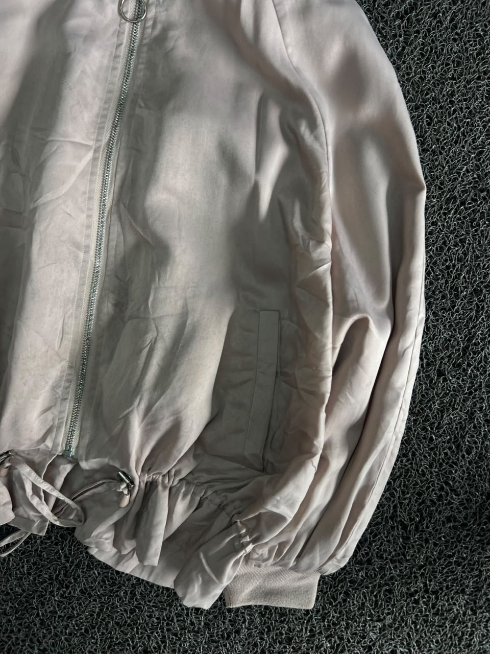 Drawstring Hem Bomber Jacket