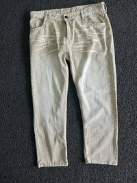 Men's Light Beige Washed Slim Fit Denim Jeans