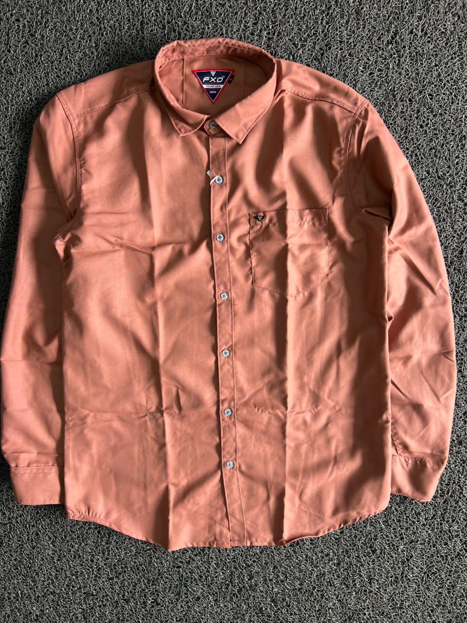 FXD Men's Peach Long Sleeve Button-Up Work Shirt