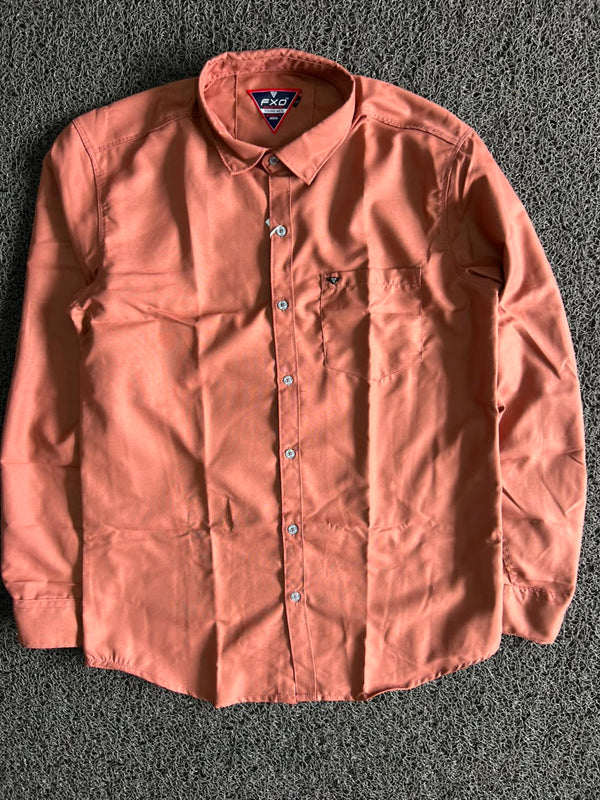 FXD Men's Peach Long Sleeve Button-Up Work Shirt
