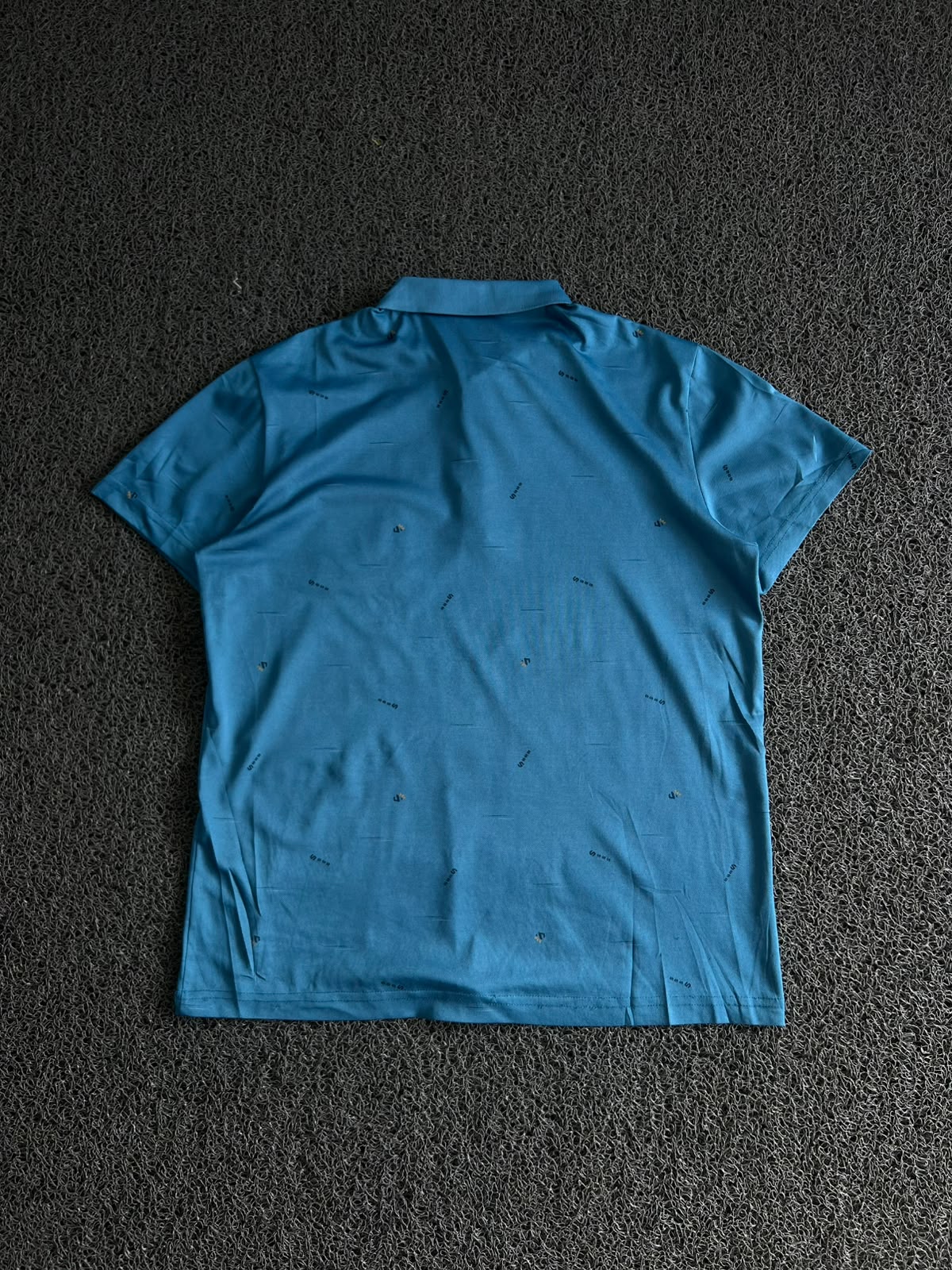 Tucano Blue Printed Polo T-Shirt with Chest Pocket