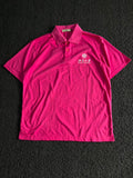 Vintage Peking University Embroidered Pink Polo Shirt – Classic Collared Tee