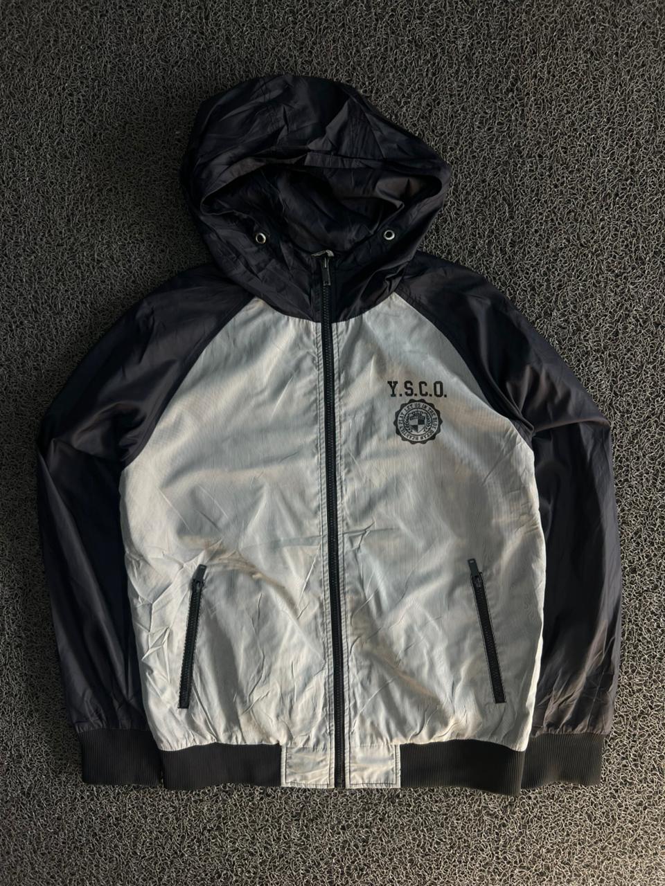 Black & White Lightweight Hooded Windbreaker Jacket