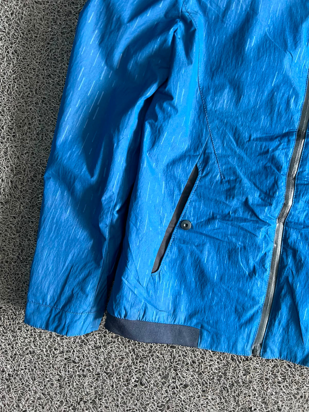 Blue Stand Collar Zip-Up Lightweight Jacket