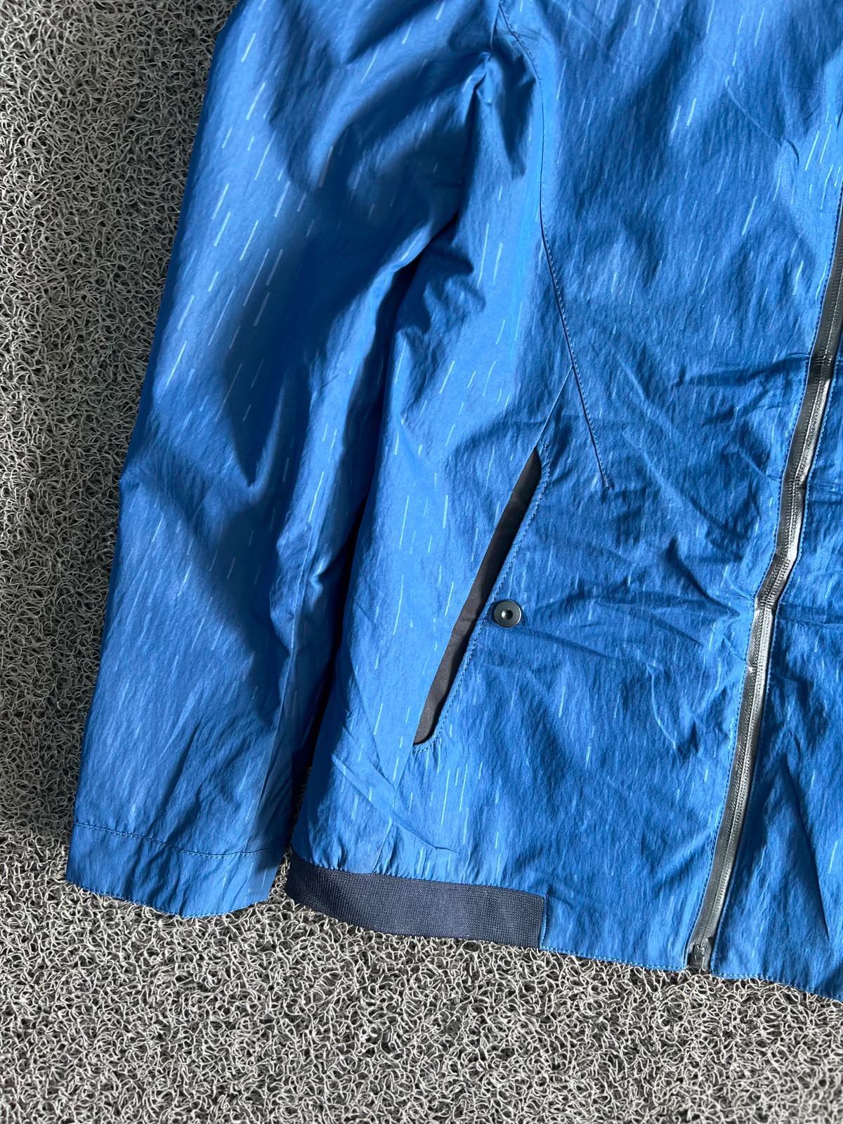 Blue Stand Collar Zip-Up Lightweight Jacket