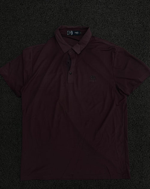 Textured Polo T-Shirt with Chest Logo – Short Sleeve ⚠️ Buttons Missing