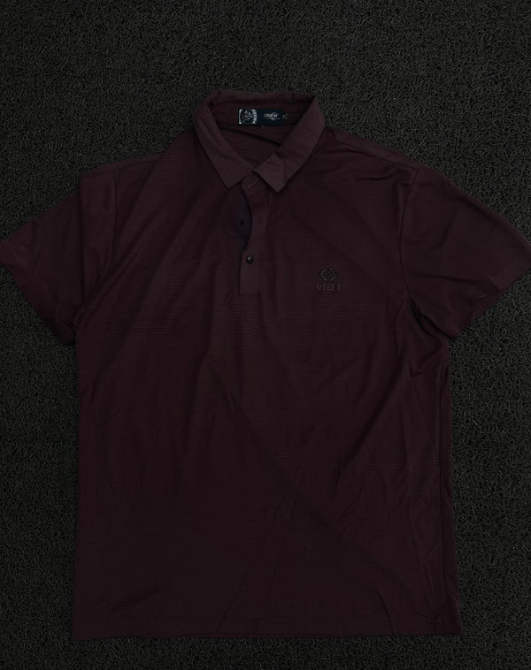 Textured Polo T-Shirt with Chest Logo – Short Sleeve ⚠️ Buttons Missing