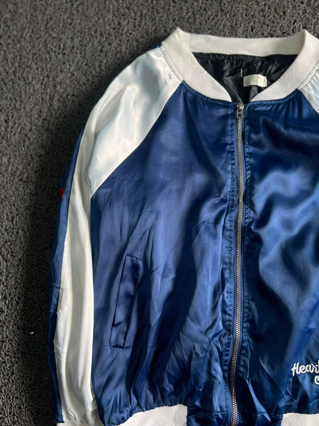 Heart Club Lightweight Satin Varsity Jacket