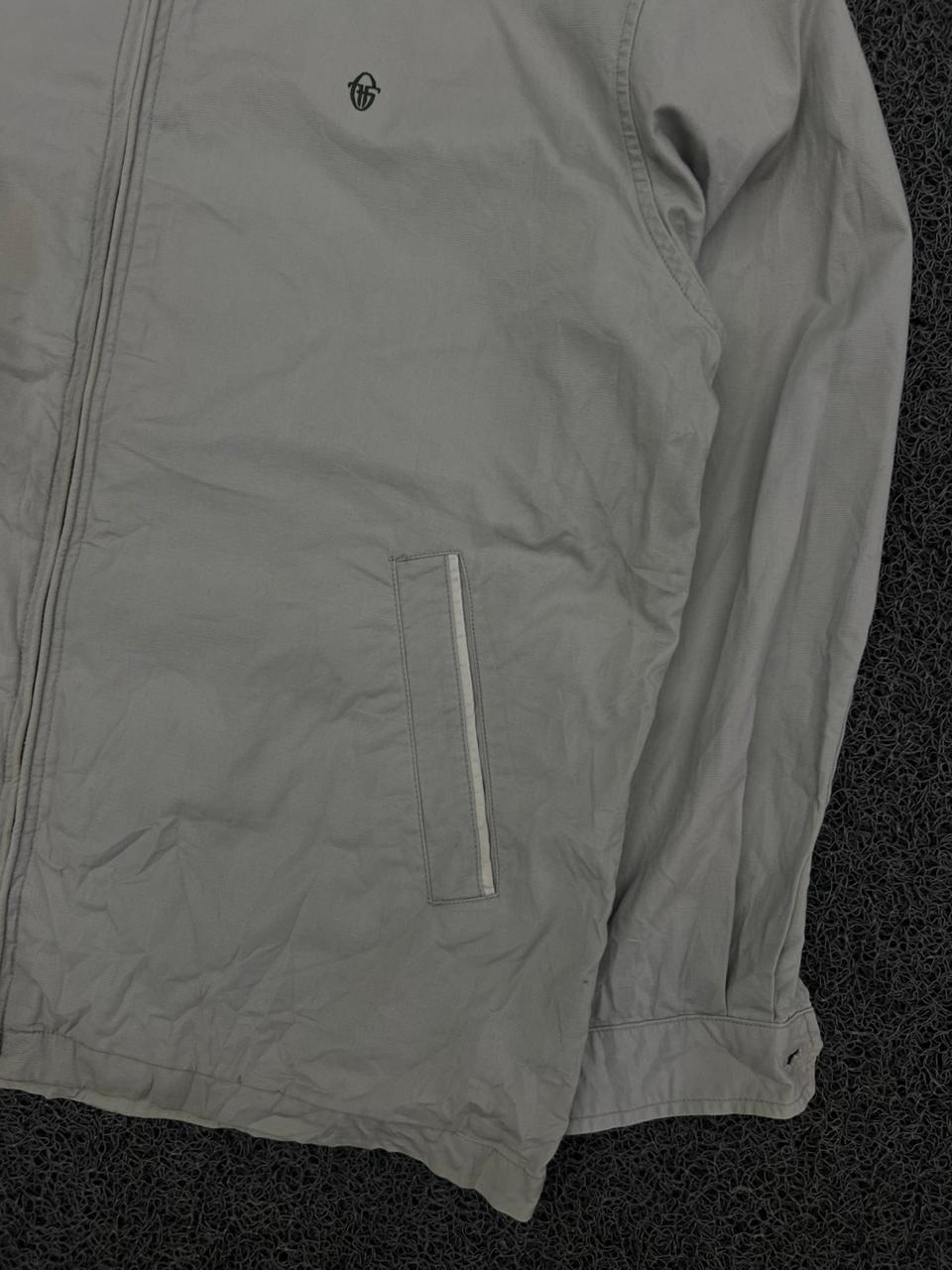 Sergio Tacchini Men's Cream Full-Zip Harrington Jacket – Classic Casual Lightweight Outerwear
