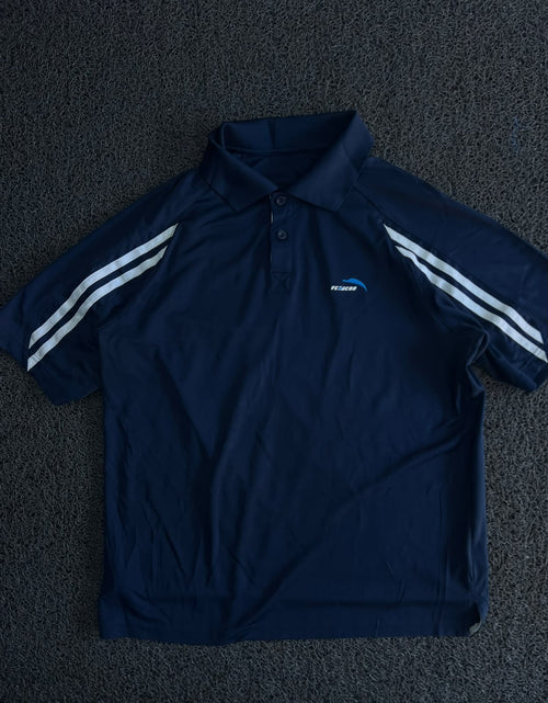 Vintage Polo T-Shirt with White Double Stripe Detail & Sport Logo