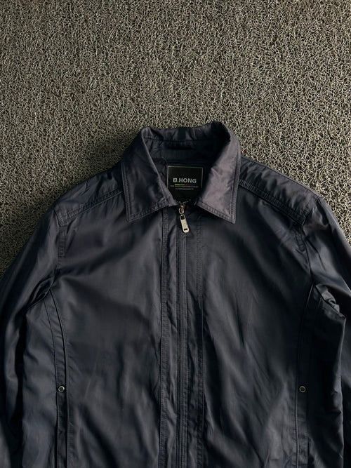 B.HONG Navy Lightweight Zip Jacket – Classic Collared Casual Windbreaker