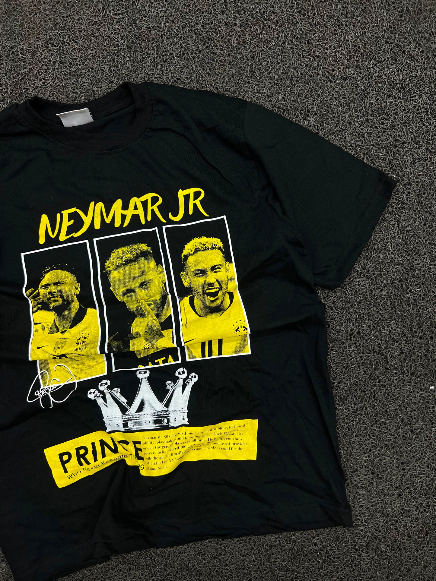 Neymar Jr "Prince" Graphic T-Shirt – Black Football Fan Tee