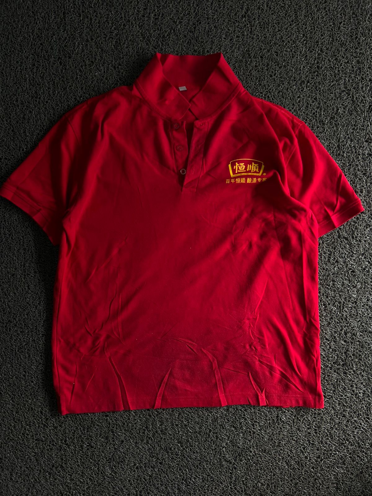 Red Embroidered Logo Polo TShirt
