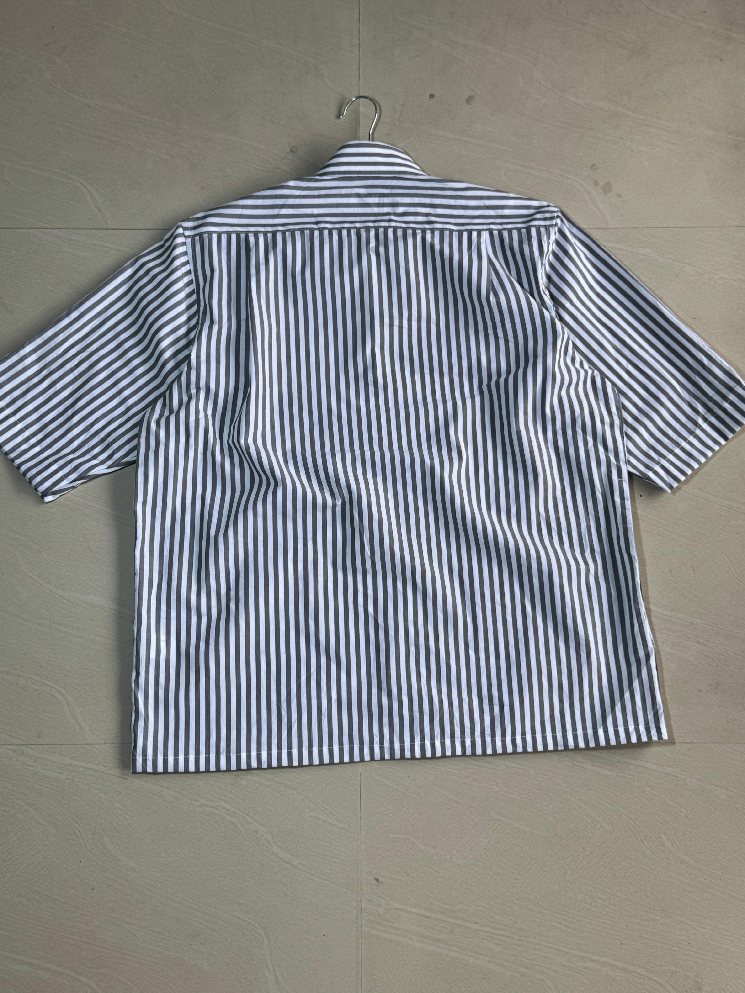 Oversized Boxy AC/DC Inspired Graphic Striped Shirt