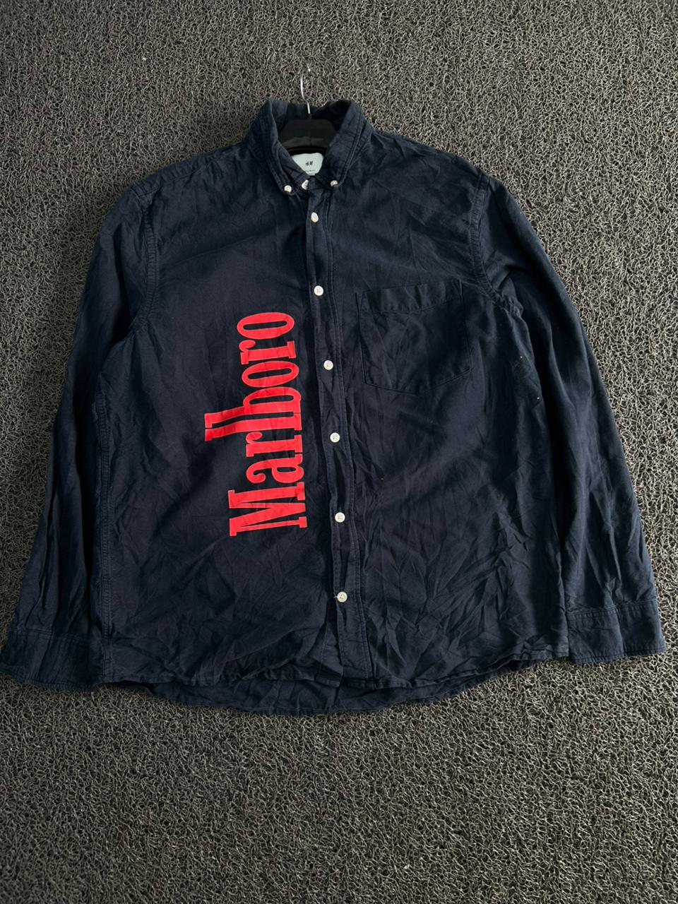 Thrift H&M Marlboro Graphic Button-Up Shirt