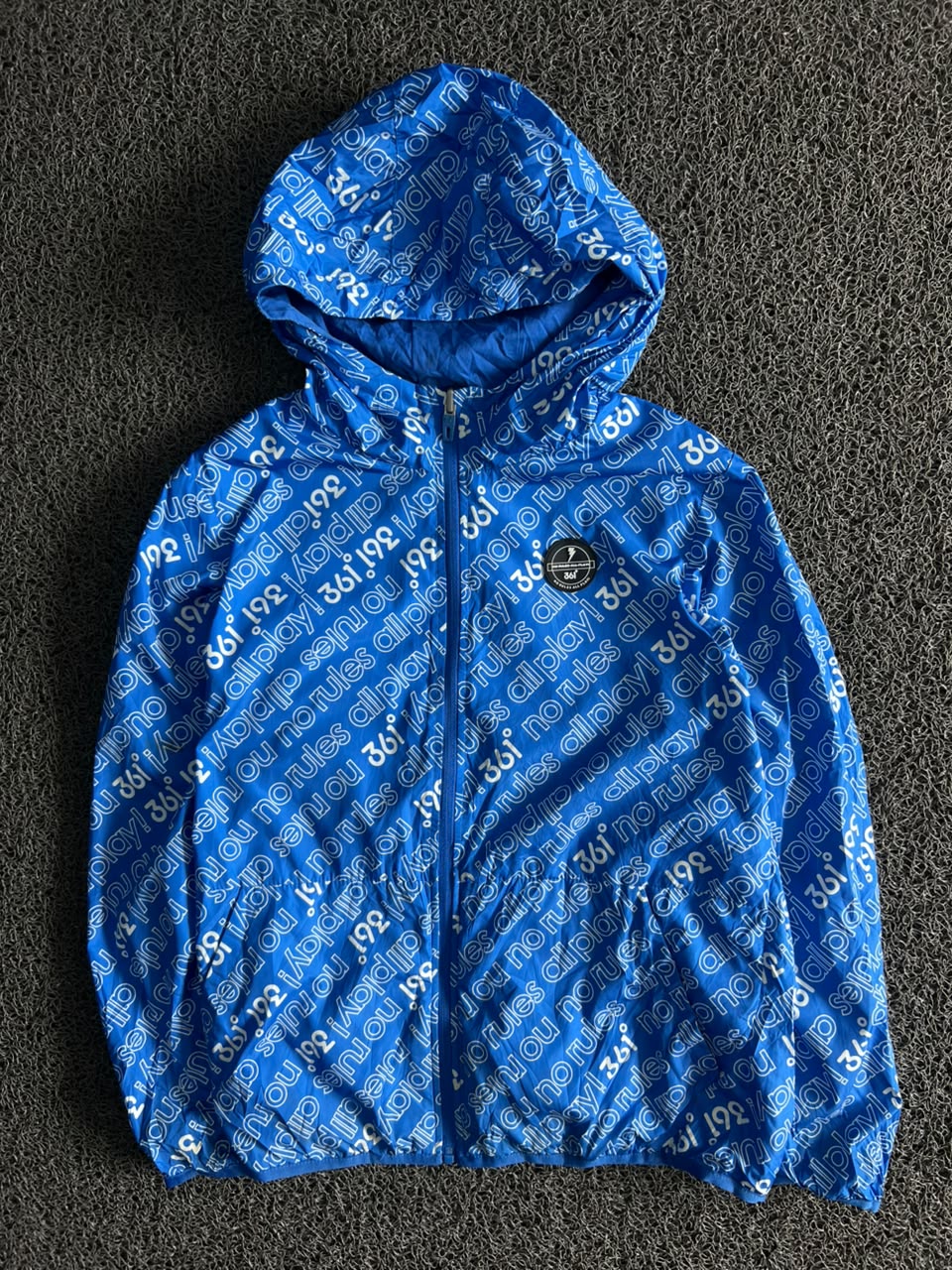 Men's Blue All-Over Print Hooded Puffer Jacket
