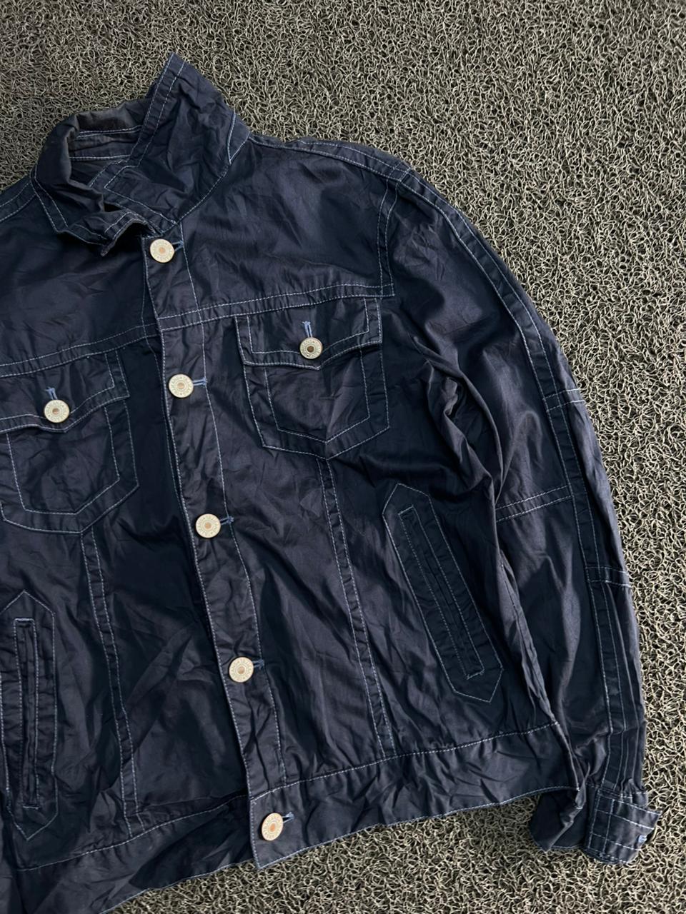 Lightweight Trucker Jacket with Contrast Stitching & Snap Buttons