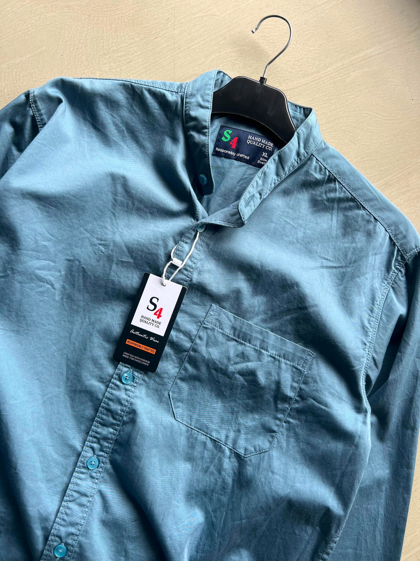 Men's Mandarin Collar Full Sleeve Casual Cotton Shirt