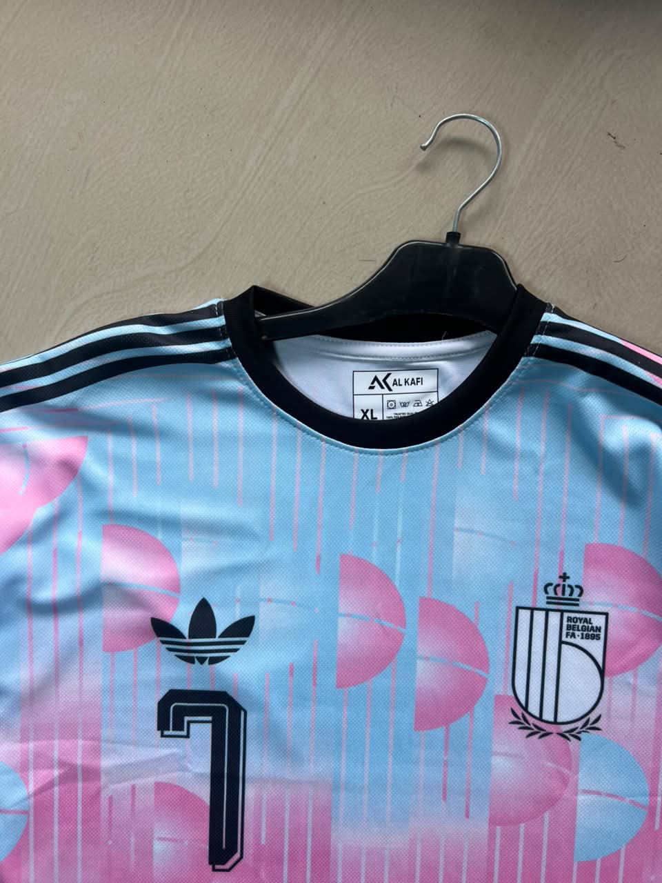 De Bruyne #7 Sky Blue & Pink Premium Football Jersey