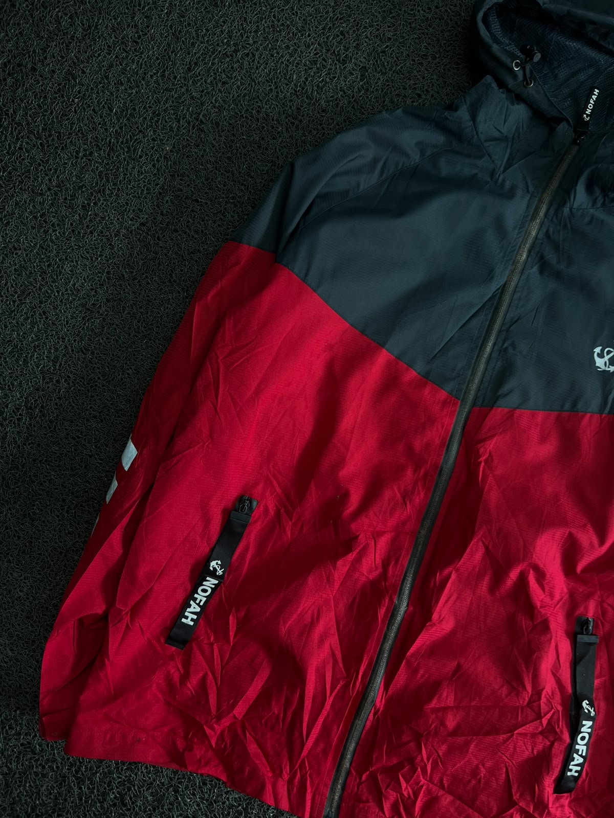 NOFAH Colorblock Hooded Windbreaker Jacket ⚠️ Small Stains